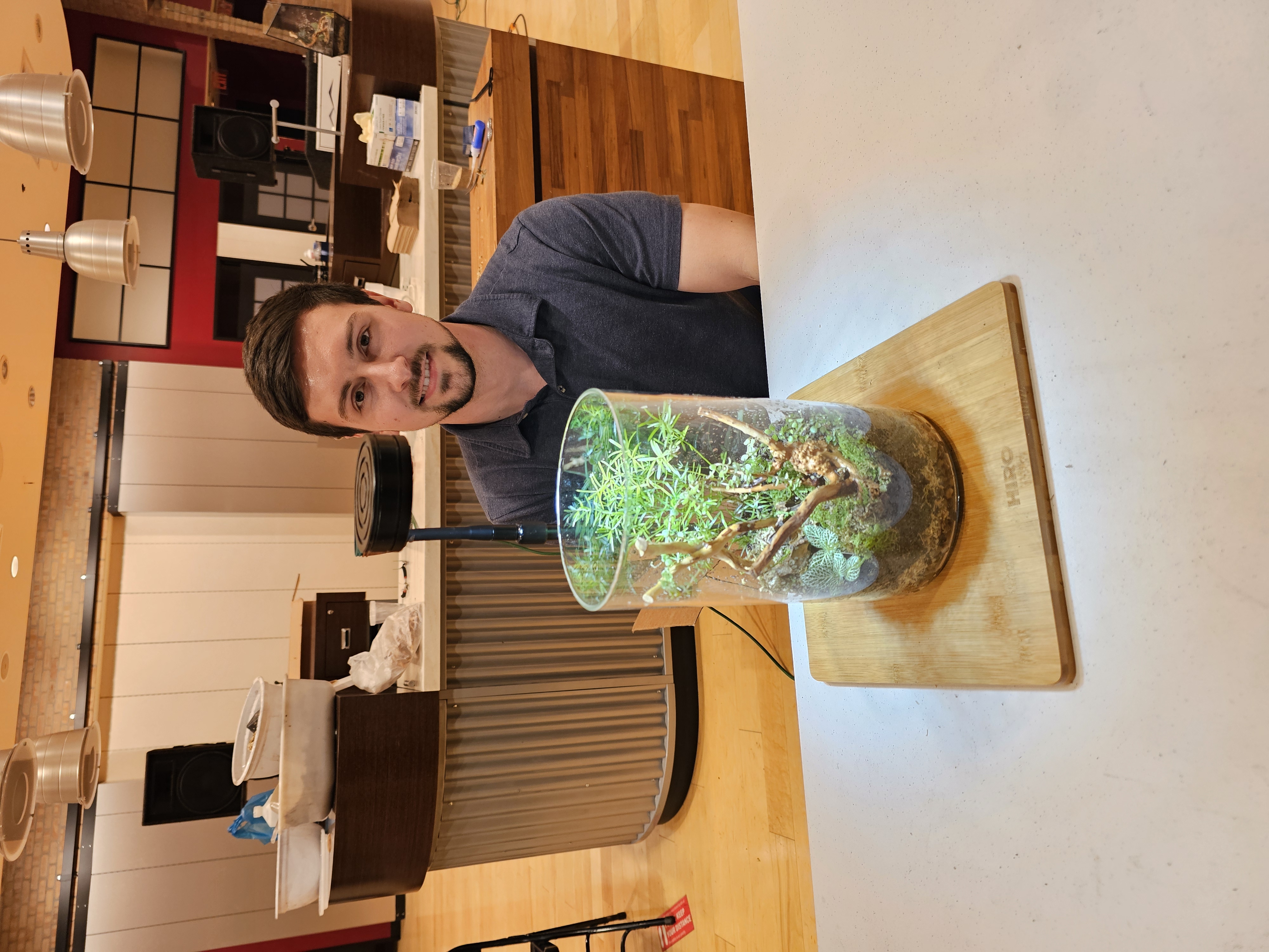Participant with finished terrarium build